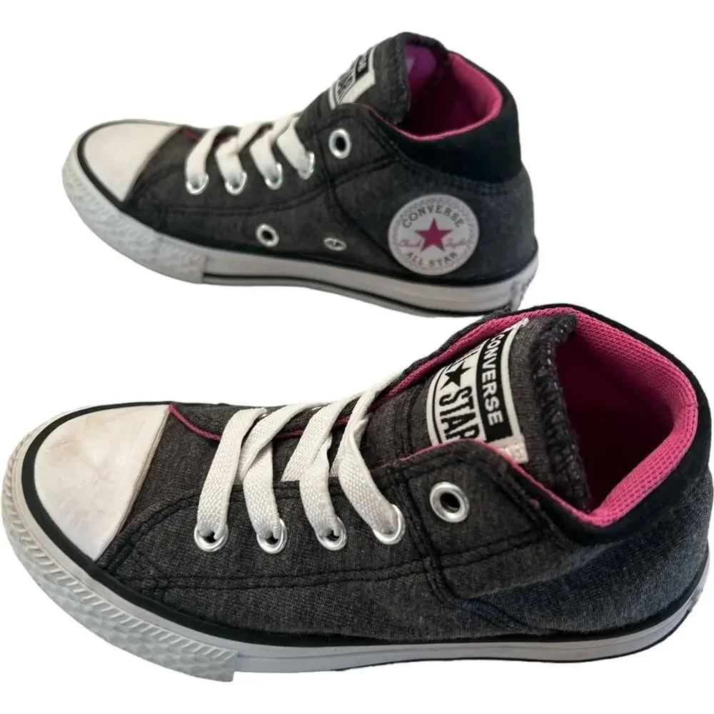 Converse Chuck Taylor All Star Madison Mid Top Grey/ Pink Sneaker Girls US 10.5